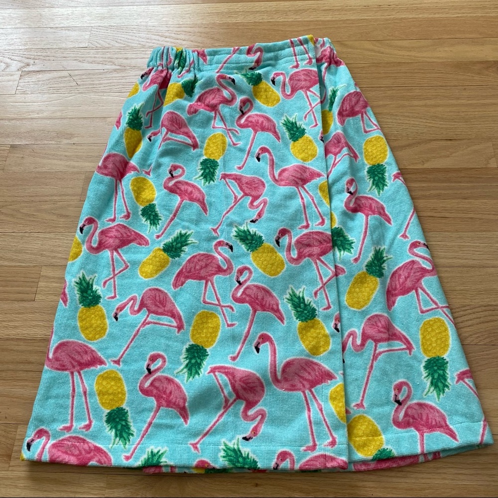 Simple by Design flamingo/pineapple shower towel wrap/coverup